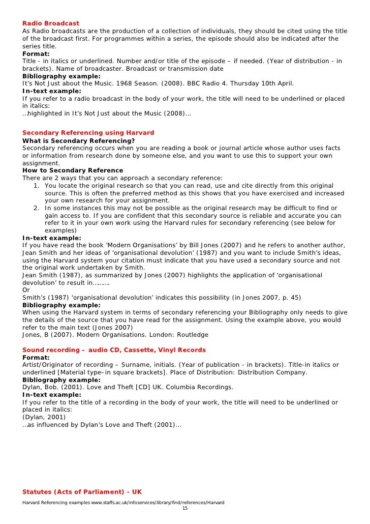 harvard referencing examples what is needed for a letter of recommendation