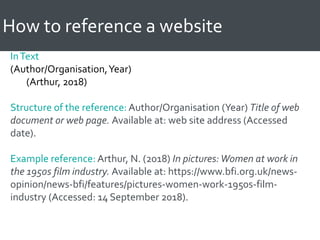 Harvard referencing media arts | PPTX