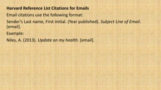Harvard style sale citations