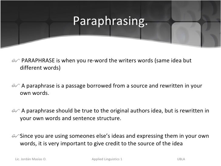 how to reference paraphrasing harvard