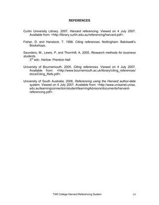 Unisa harvard sale referencing