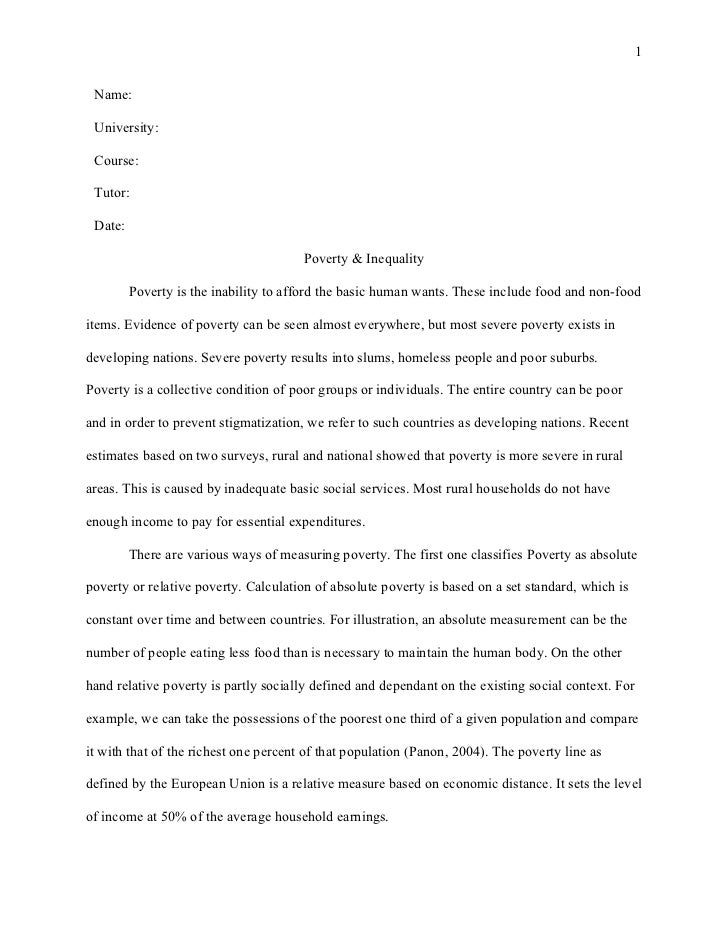 Research papers on poverty