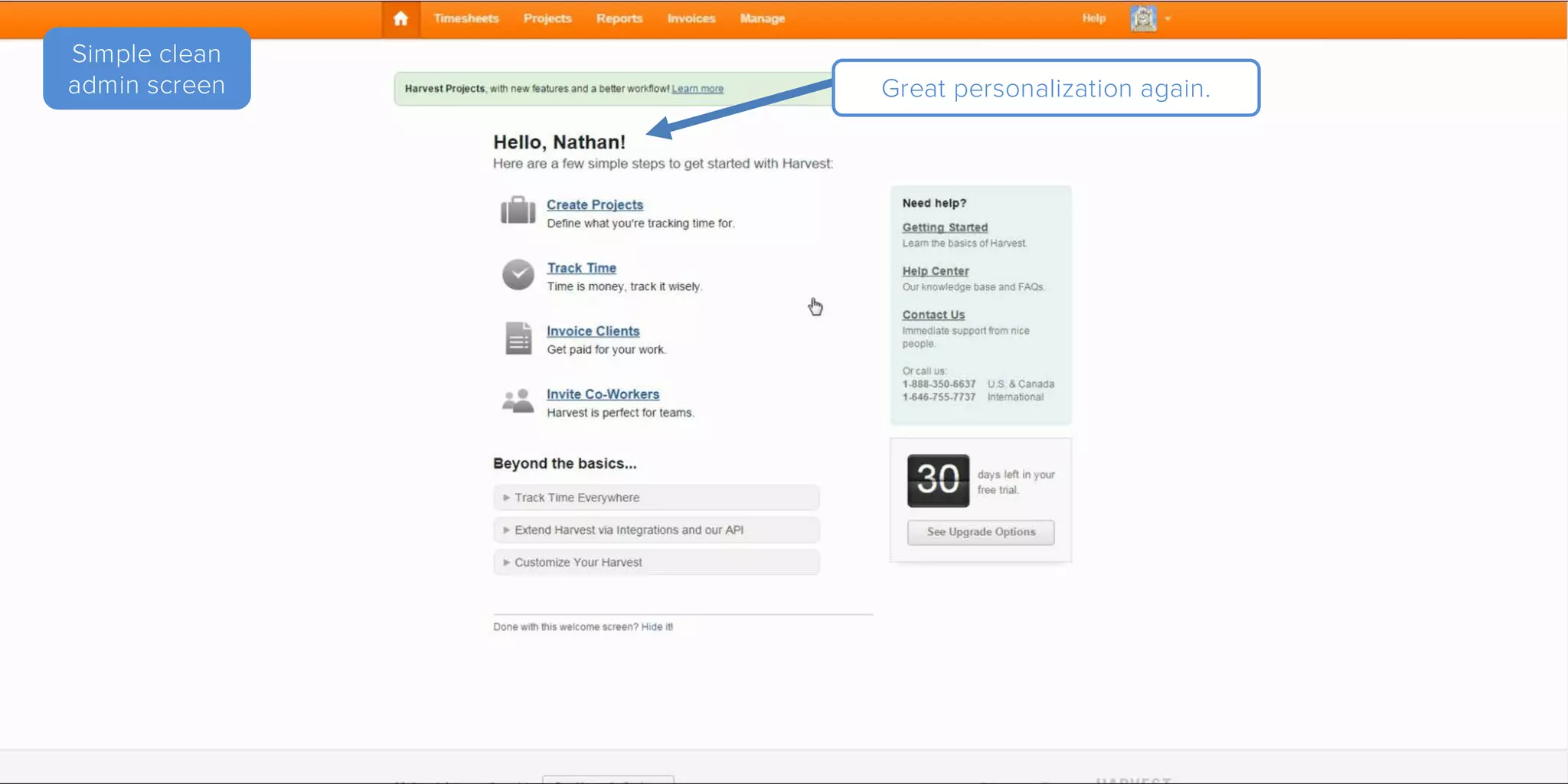 Simple clean
admin screen Great personalization again.
 