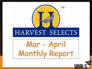 Mar - April
Monthly Report
 