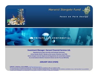 Harvest Stargate Energy Fund II Ltd version January en5 2013