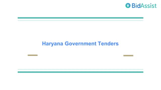 Haryana Government Tenders
 