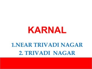 KARNAL
1.NEAR TRIVADI NAGAR
2. TRIVADI NAGAR

 