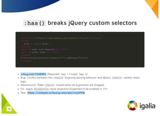 :has() breaks jQuery custom selectors
<script src="https://code.jquery.com/jquery-3.5.0.js"></script>
<style>
.blue { colo...