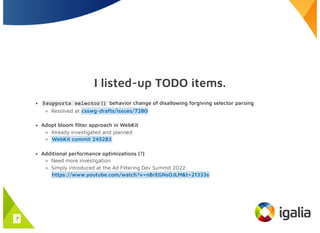 I listed-up TODO items.
@supports selector() behavior change of disallowing forgiving selector parsing
Resolved at
Adopt b...