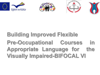 Building Improved Flexible Pre-Occupational Courses in Appropriate Language for  the Visually Impaired-BIFOCAL VI 