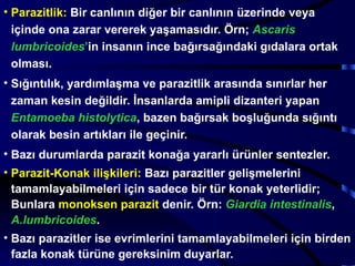 parazitolojiye-giriş- (fazlası için www.tipfakultesi.org ) | PPT