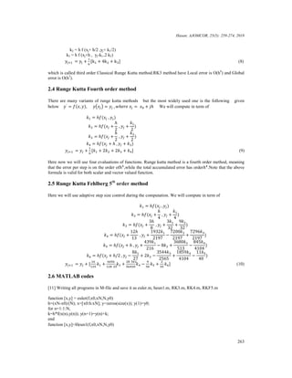 Numerical comaprison of various order explicit runge kutta methods with ...