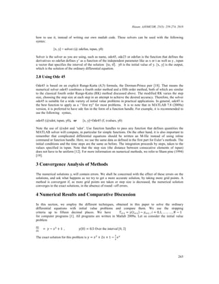 Numerical comaprison of various order explicit runge kutta methods with ...