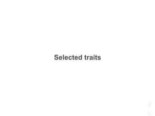 Selected traits
 
