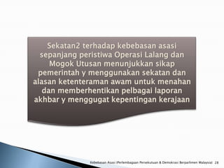 Kebebasan Asasi (Perlembagaan Persekutuan & Demokrasi Berparlimen Malaysia) 28
 