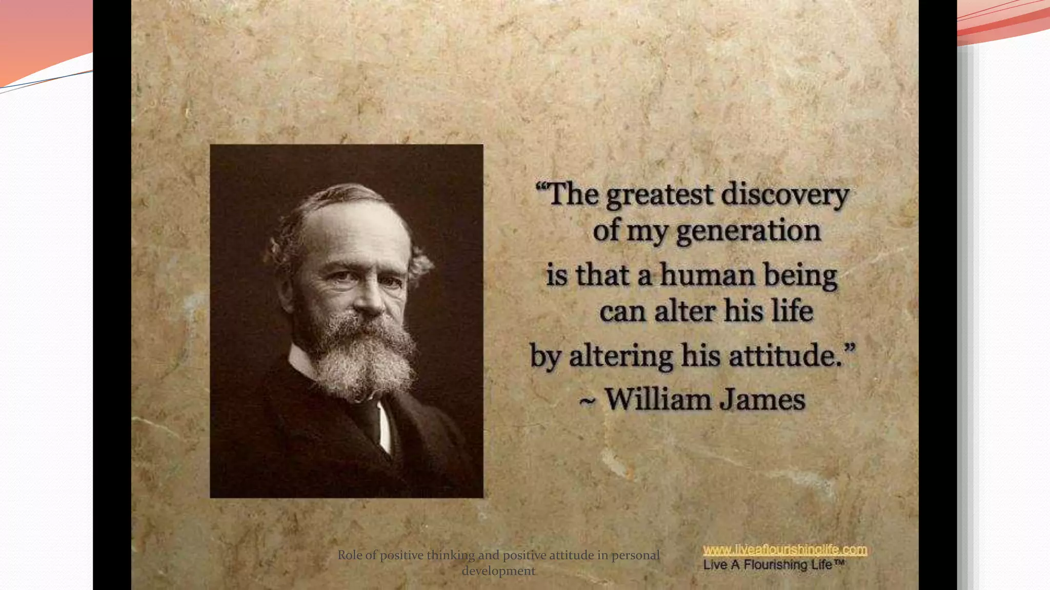 Role of positive thinking and positive attitude in personal
development
 