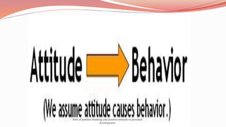 Role of positive thinking and positive attitude in personal
development
 