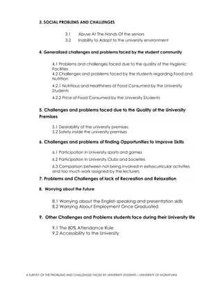 A SURVEY OF THE PROBLEMS AND CHALLENGES FACED BY UNIVERSITY STUDENTS ...