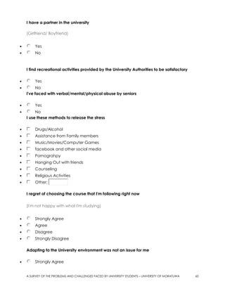 A SURVEY OF THE PROBLEMS AND CHALLENGES FACED BY UNIVERSITY STUDENTS ...