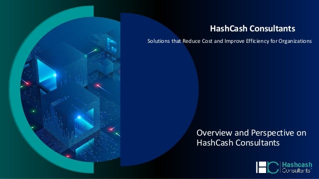 Overview and Perspective on
HashCash Consultants
HashCash Consultants
Solutions that Reduce Cost and Improve Efficiency for Organizations
 