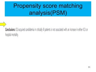 Propensity score matching
analysis(PSM)
71
 