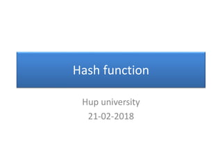 Hash function | PPT