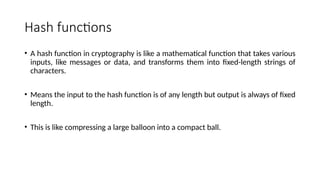 Hash Functions from Information Security | PPTX