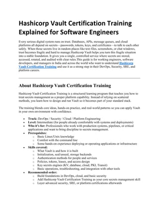 Hashicorp Vault Certification Training Explained for Software Engineers.pdf