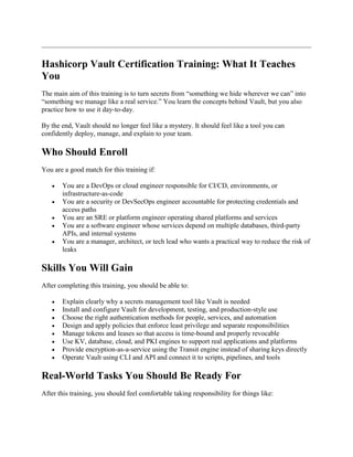 Hashicorp Vault Certification Training Explained for Software Engineers.pdf