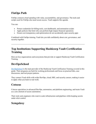 Hashicorp Vault Certification Training Explained for Software Engineers.pdf