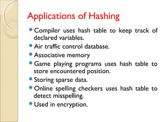 Hashing | PPT | Databases | Computer Software and Applications