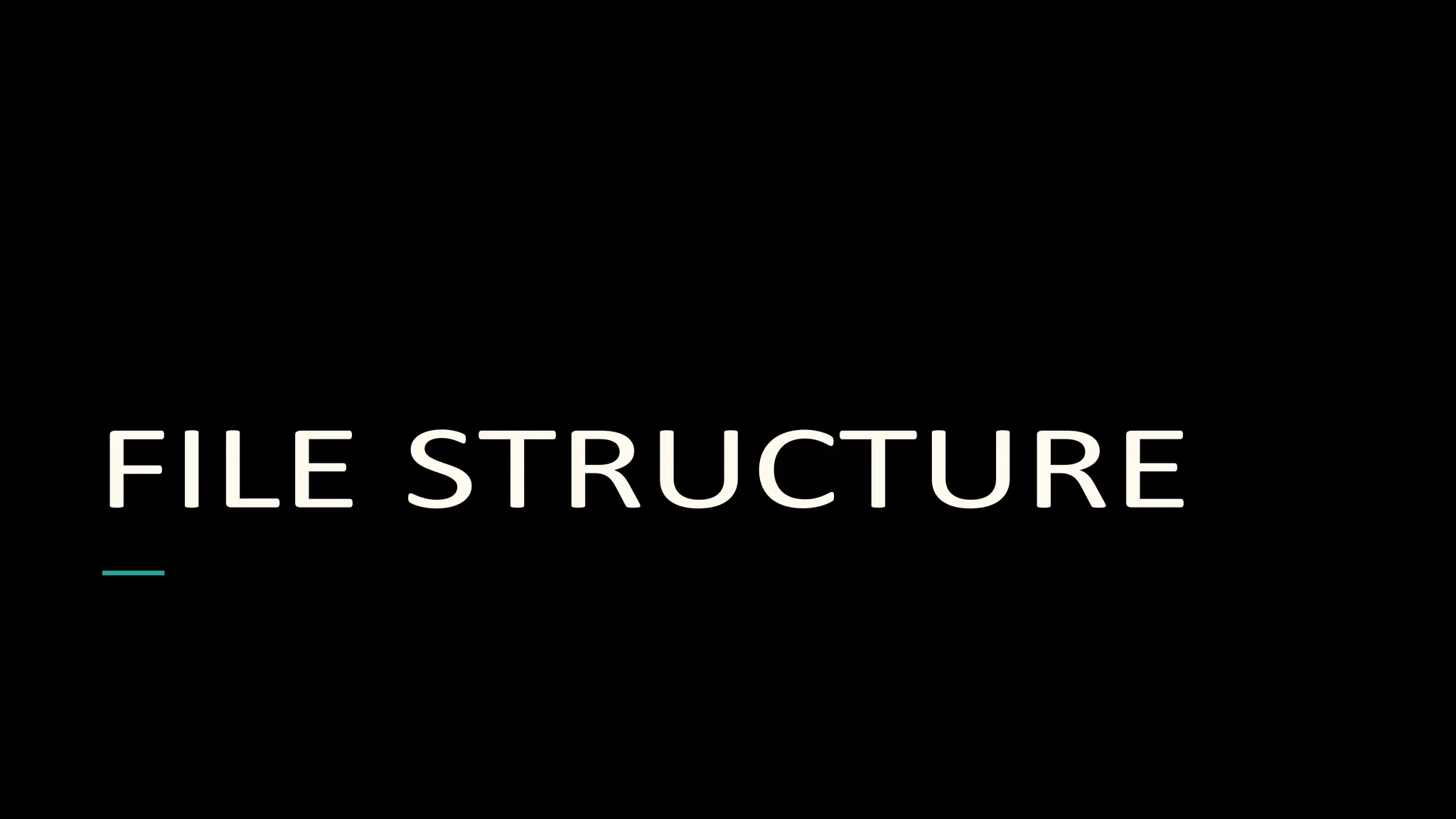 FILE STRUCTURE
 