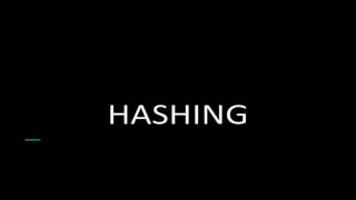 HASHING
 