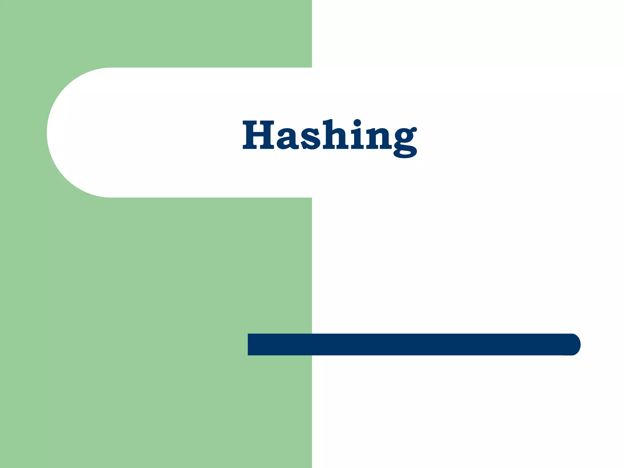 Hashing 
 