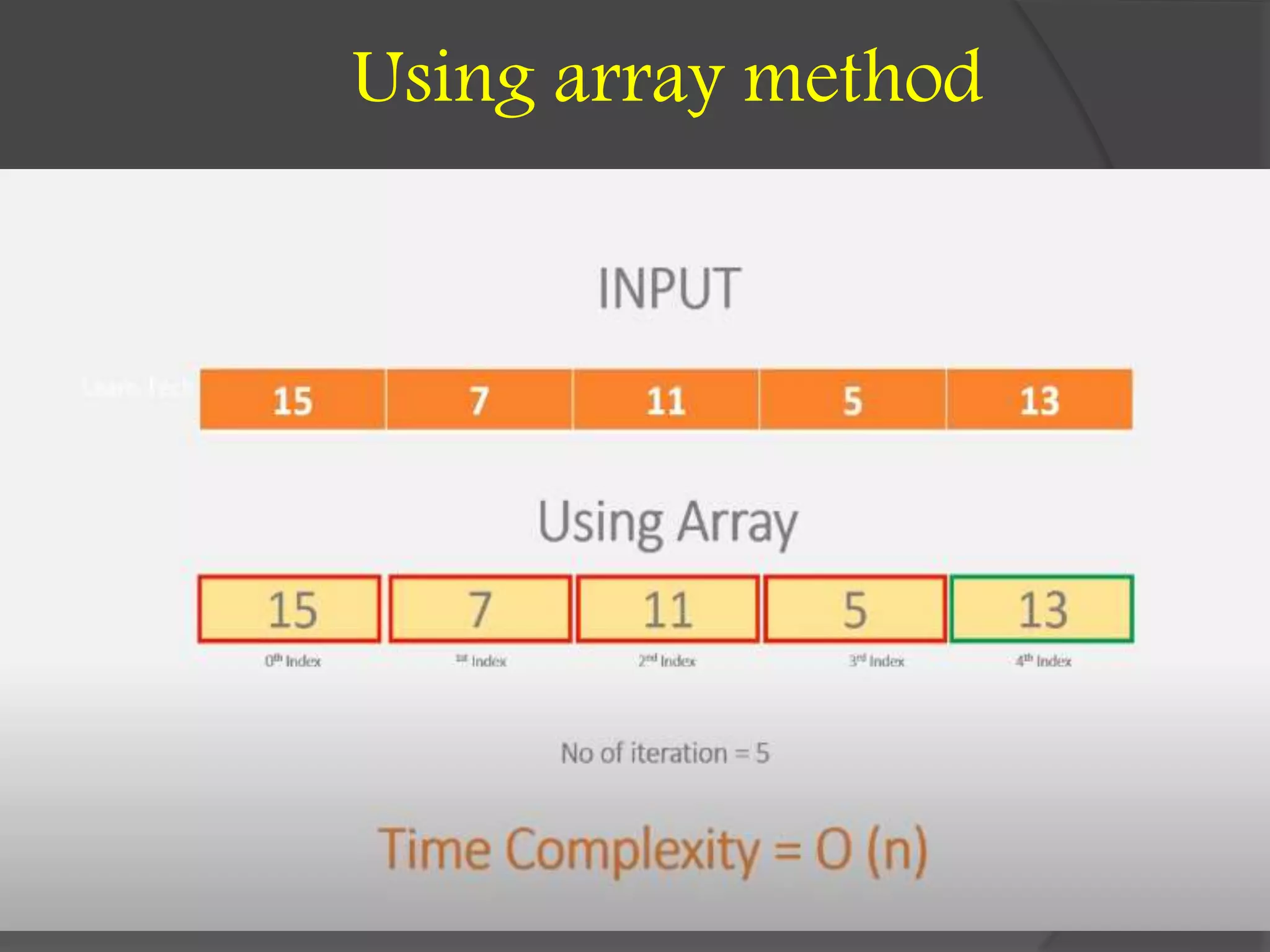 Using array method
 