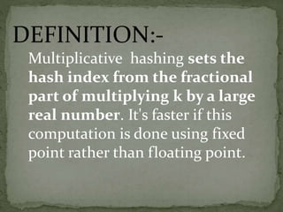 HASHING FUNCTIONS.pptx | Technology & Computing