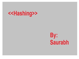 CSCE 3110
Data Structures & Algorithm
Analysis
Rada Mihalcea
http://www.cs.unt.edu/~rada/CSCE3110
Hashing
Reading: Chap.5, Weiss