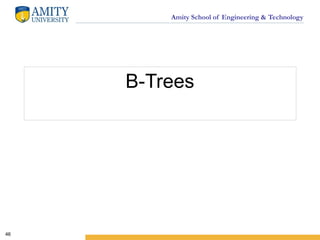 Amity School of Engineering & Technology
46
B-Trees
 