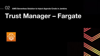 Trust Manager – Fargate
02 AWS Serverless Solution to Inject Approle Creds in Jenkins
 