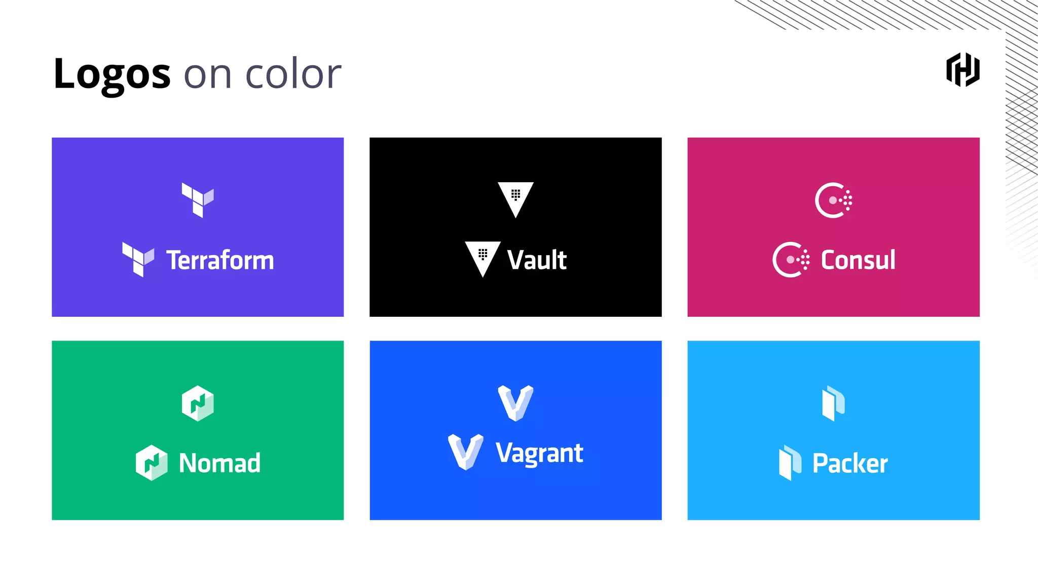 Logos on color
 