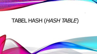 TABEL HASH (HASH TABLE)
1
 