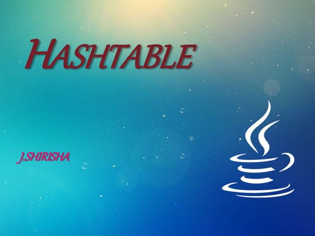 Hash table in java | PPTX