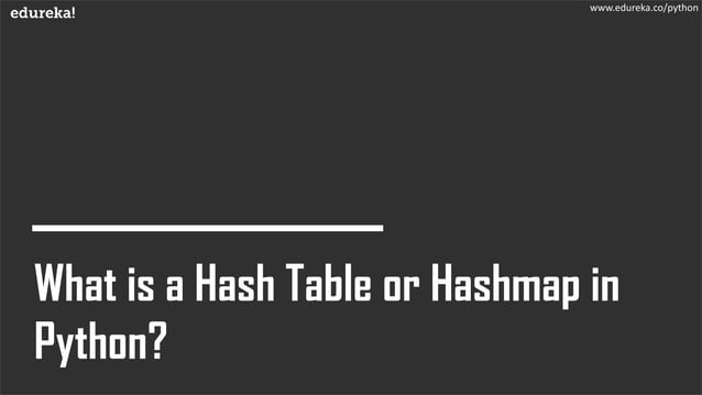 Hash tables and hash maps in python | Edureka | PDF | Databases ...