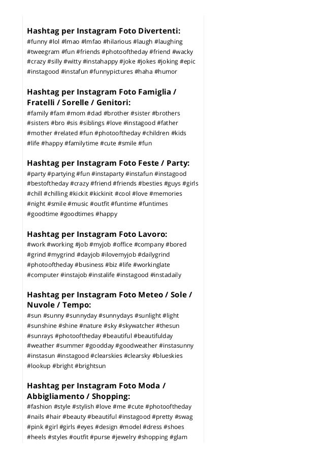 Hashtag Per Instagram Guidetecnologia Com
