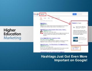 Hashtags Just Got Even More Important on
Google!
Slide 1
Hashtags Just Got Even More
Important on Google!
 