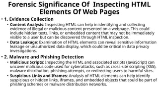 Html Inspect Hash Value and Inspecting the HTML forensic computer | PPTX