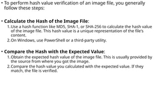 Hash Value and Inspecting the HTML forensic computer | PPTX