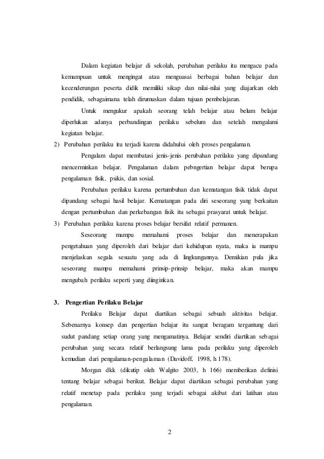 Hasil Belajar Sebagai Perubahan Tingkah Laku Hasil Belajar Sebagai Perubahan Tingkah Laku