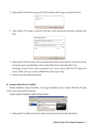 Instalasi Mikrotik RouterOS pada VirtualBox | PDF