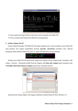 Instalasi Mikrotik RouterOS pada VirtualBox | PDF